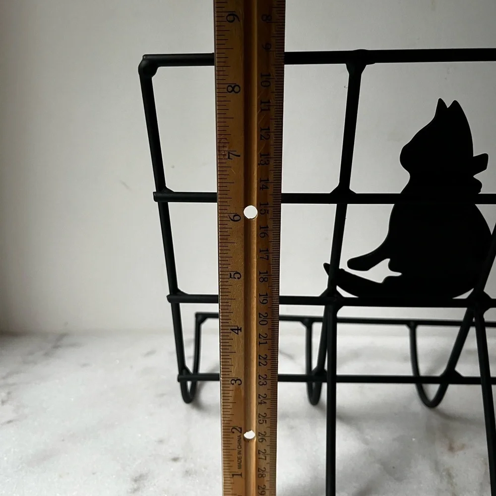 Black metal Cook Book Stand painting holder display with black cat…